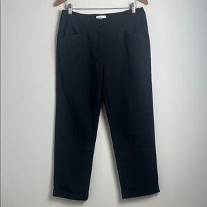 Bohme Large Black Textured Cuffed Trouser Pants Classic Minimalist